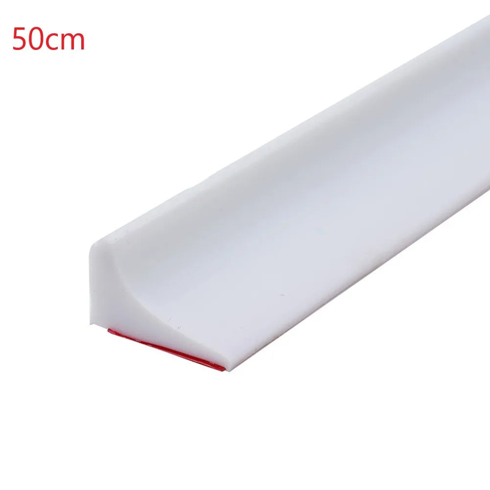 Silicone Shower & Kitchen Water Barrier Strip – Water Stopper Seal, 30/50/80/100/200 cm (11.8–78.7 in) – Transparent/Grey/Black/White