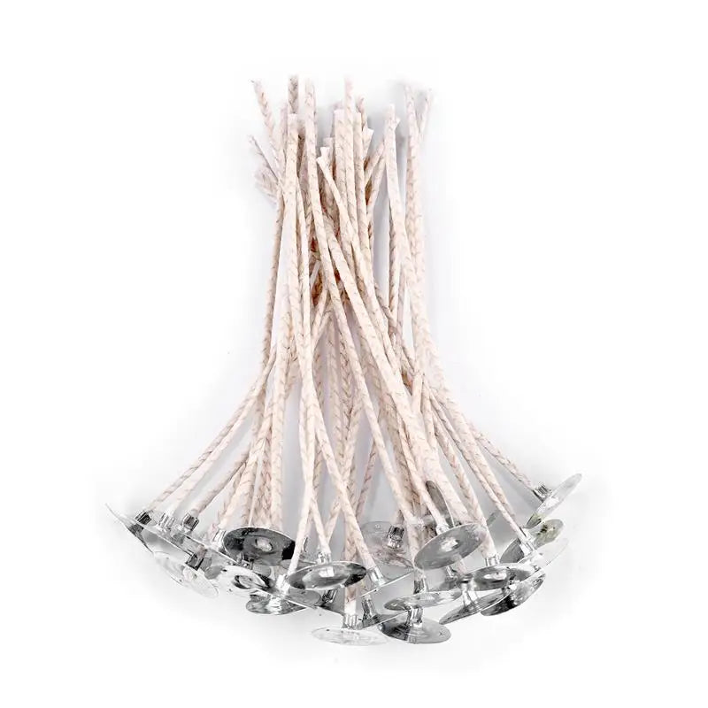Smokeless Cotton Candle Wicks 30-Pack — 6–20 cm (2.4–7.9 in) Large-Base Woven Wicks for Soy Wax & Kerosene Lamps
