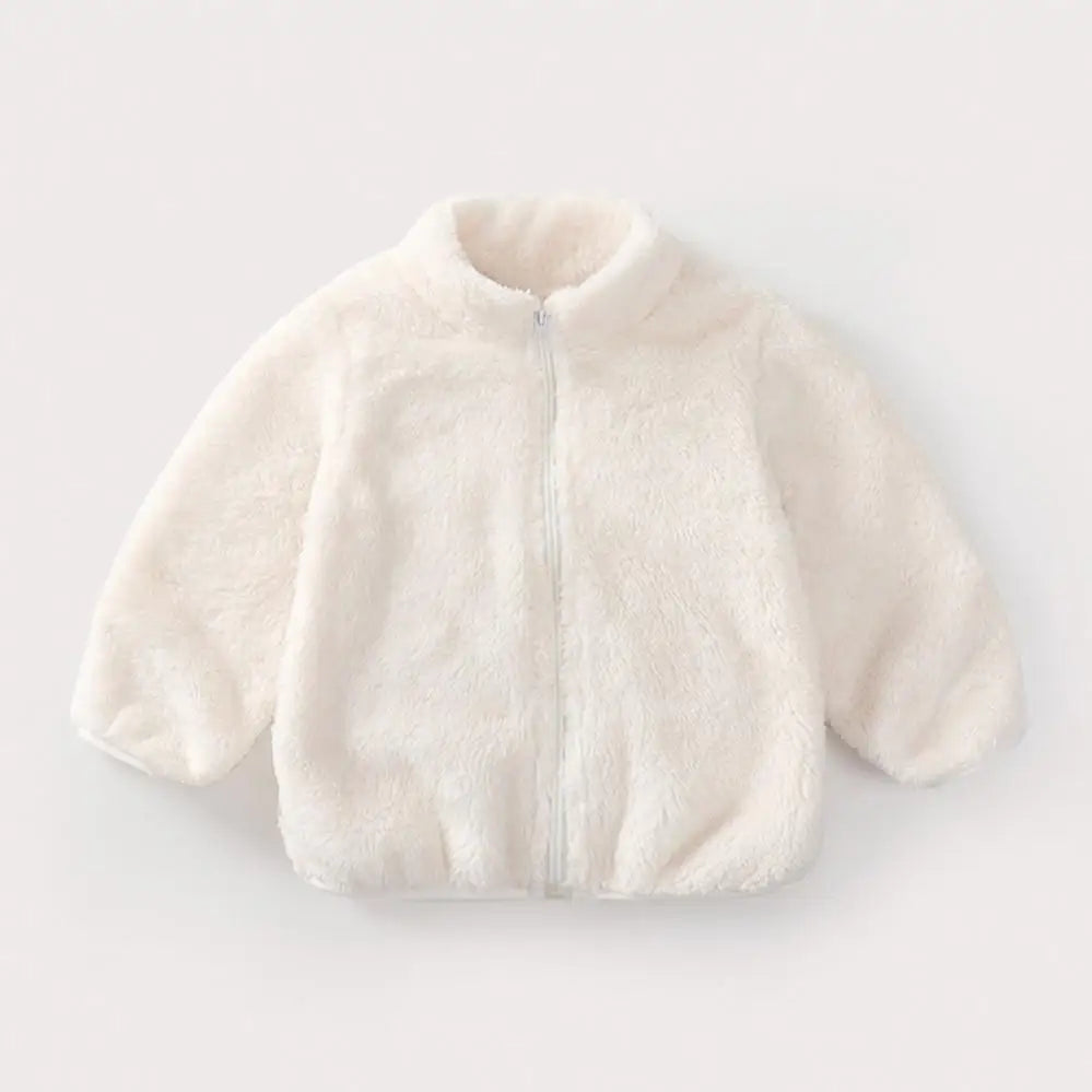 Toddler & Kids Plush Winter Coat – Warm Corduroy Turtleneck Zipper Jacket, Unisex (Ages 1-6 Years)