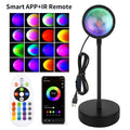Sunset LED Projection Lamp — USB RGB Night Light, App & Remote Controlled Room Decor for Photography, Parties & Birthdays