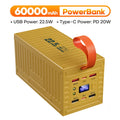 60000mAh Portable Power Bank 22.5W QC 20W PD Fast Charger for iPhone Samsung Xiaomi