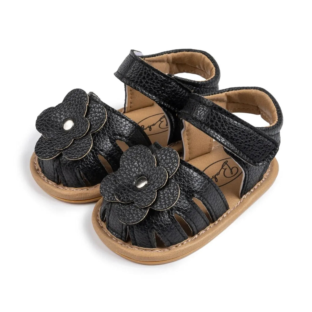 Infant Baby Girls Flower Non-Slip Soft Sole Sandals — Princess Dress Flats for Newborn