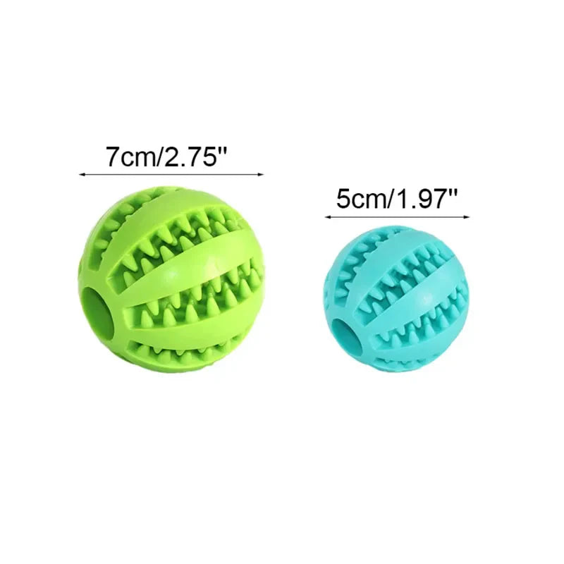 Interactive Rubber Chew Ball for Dogs & Cats — Treat Dispenser & Tooth-Cleaning Puppy Toy (5 cm / 2 in & 7 cm / 2.8 in)