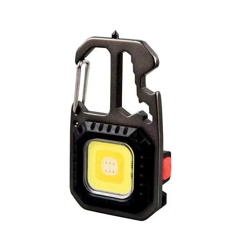 Portable Mini Rechargeable COB Keychain Light with Screwdriver LED EDC Camping Emergency Flashlight