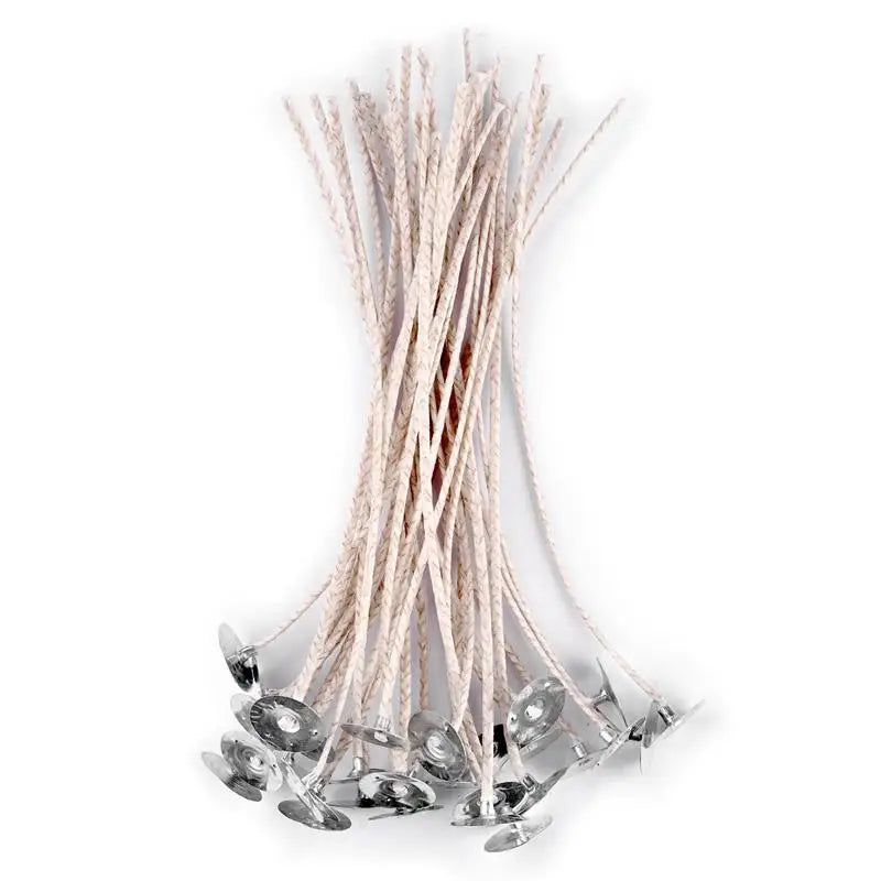 Smokeless Cotton Candle Wicks 30-Pack — 6–20 cm (2.4–7.9 in) Large-Base Woven Wicks for Soy Wax & Kerosene Lamps