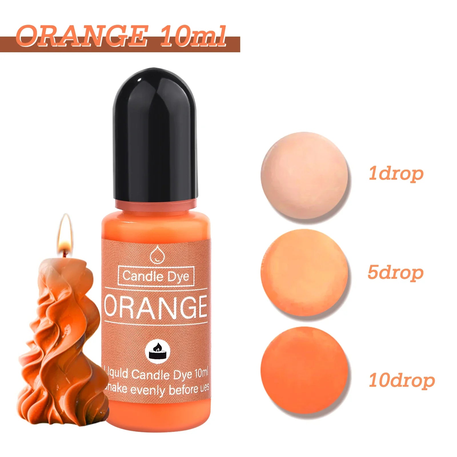 Liquid Candle Dye Pigment 10ml (0.34 fl oz) - Aromatherapy & DIY Candle Colorant