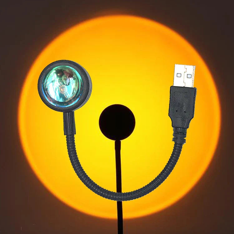 USB Sunset LED Lamp Rainbow Neon Night Light Projector, Bedroom & Photography Mood Light for Home Decor