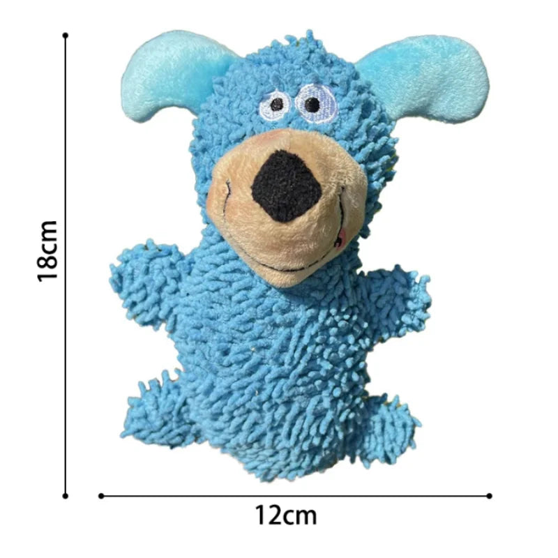 Small Breed Dog Plush Toy 10.2 in (26 cm) Animal Shape Squeaky Chew and Dental Cleaning Toy for Chihuahua Yorkie Bichon Puppies