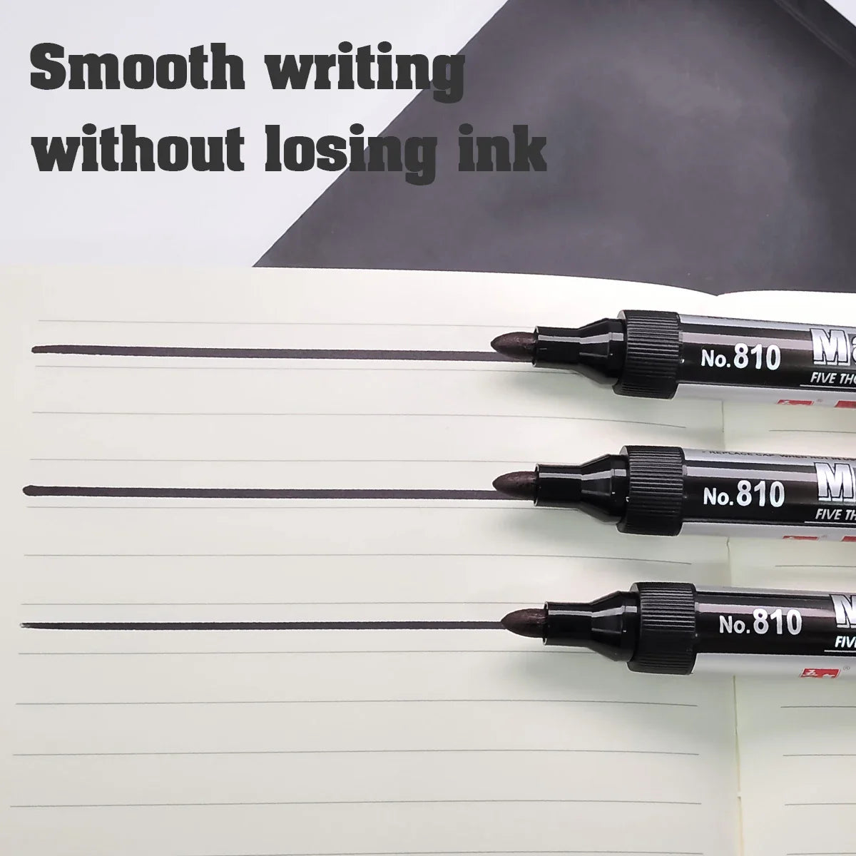 Permanent Oil-Based Marker 2.0mm (0.08 in) Black Ink Waterproof Quick-Dry Multi-Surface, 2/5/10-Pack