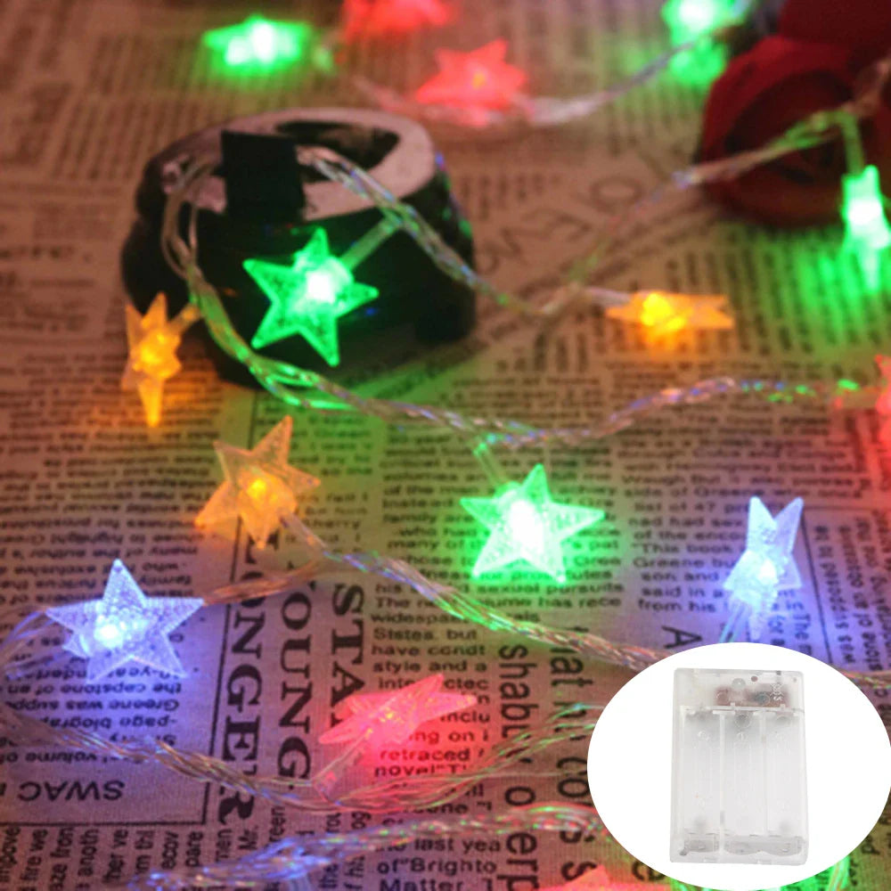 LED Star Fairy String Lights — 1.5/3/6/10m (10/20/40/80 LEDs) USB or Battery Operated IP44 Waterproof for Party, Wedding, Home & Patio