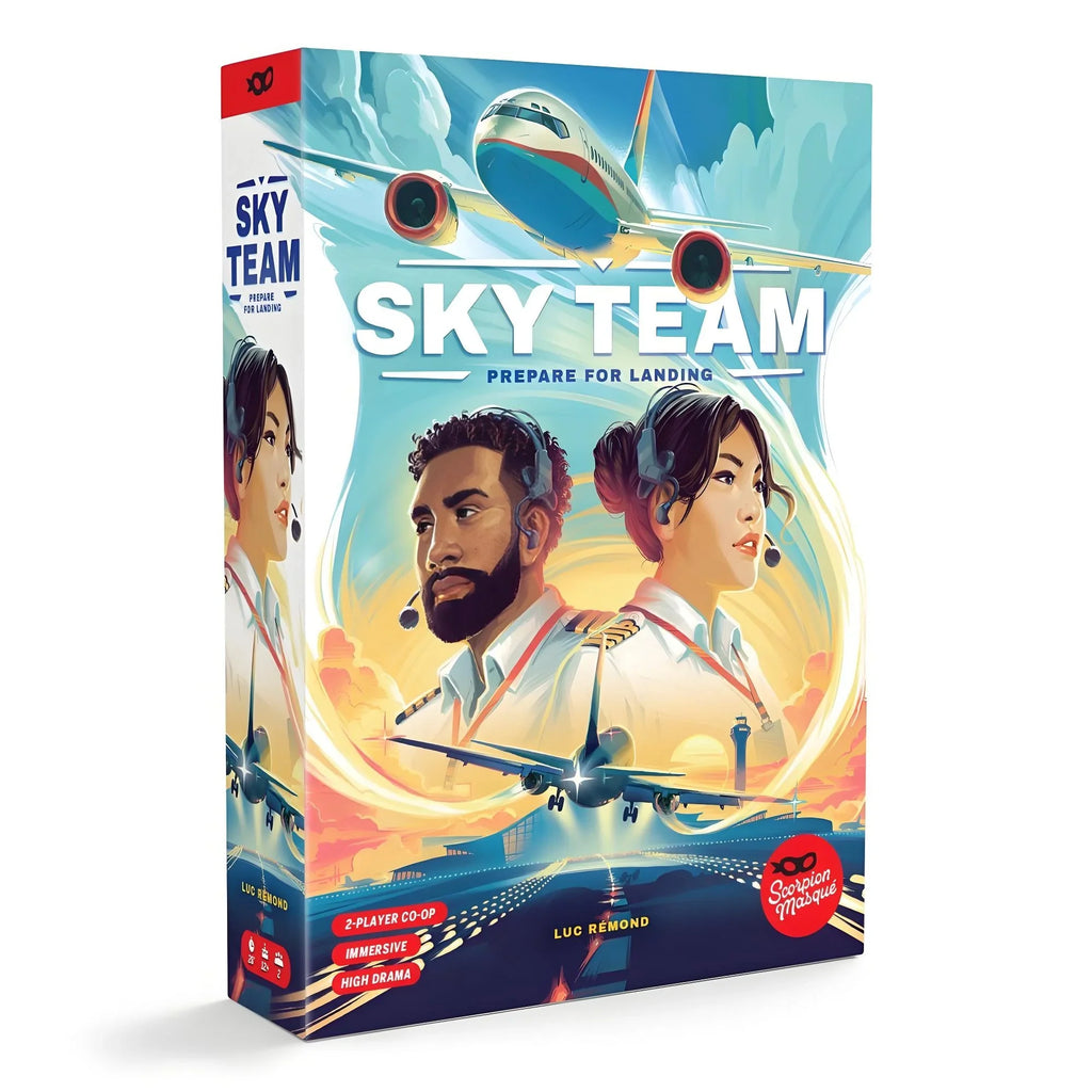 Sky Team Cooperative Board Game - 2-Player Strategy Game to Land the Plane, 20-Min Fast Play for Teens & Adults 14+