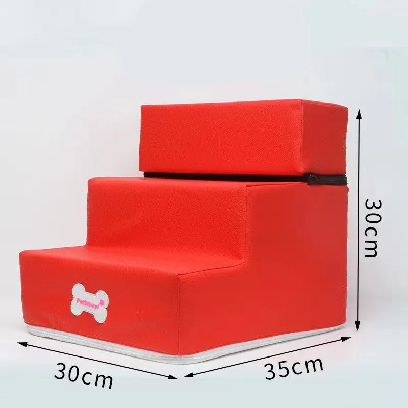 3-Step Pet Stairs for Small Dogs and Cats - Removable Washable Non-Slip Ramp Ladder