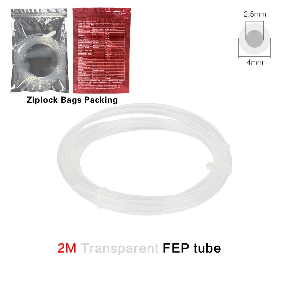 PTFE Bowden Tube for 1.75mm Filament – 2.5mm ID x 4mm OD (0.098 in x 0.157 in) Extruder Feed Tube for Mini 3D Printers