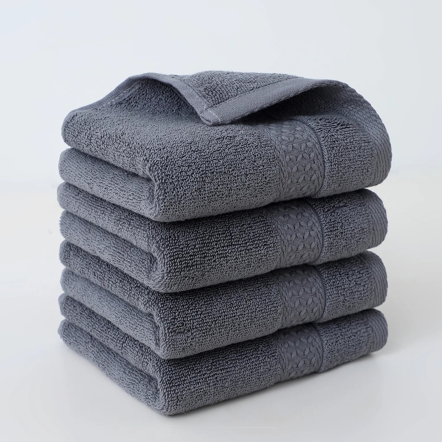 4-Pack Pure Cotton Square Face Towels 30 x 30 cm (11.8 x 11.8 in) Soft Absorbent for Face, Bath & Household