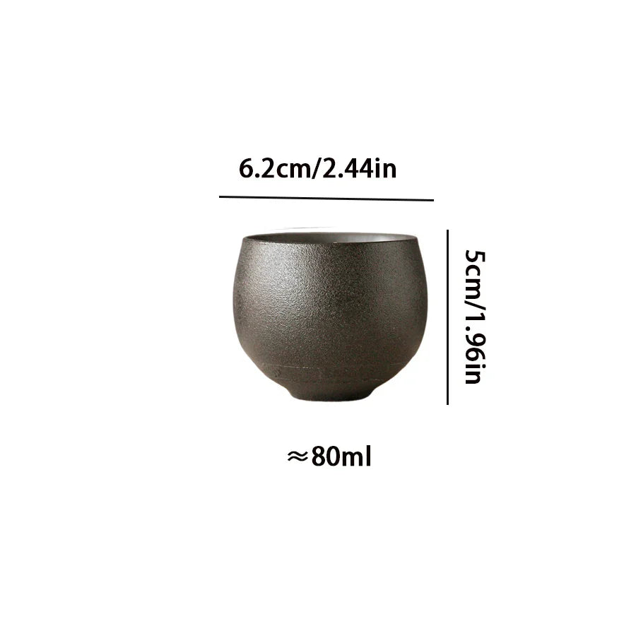 Japanese-Style Handmade Rough Pottery Tea Cup Ceramic Kung Fu Single Cup Antique Style Gift