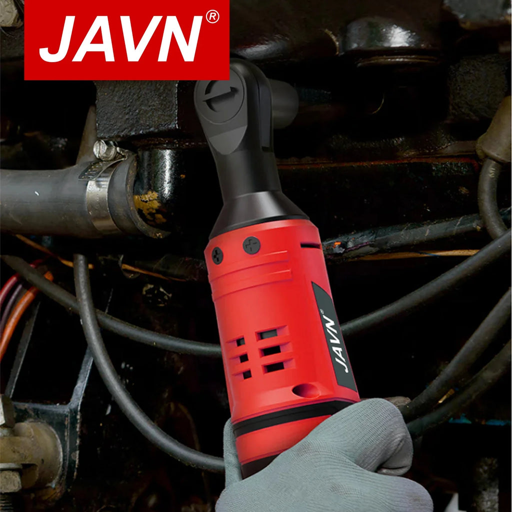 12V Cordless Electric Wrench 45 Nm 3/8-inch (9.5 mm) Ratchet Right-Angle Power Wrench for Car Repair