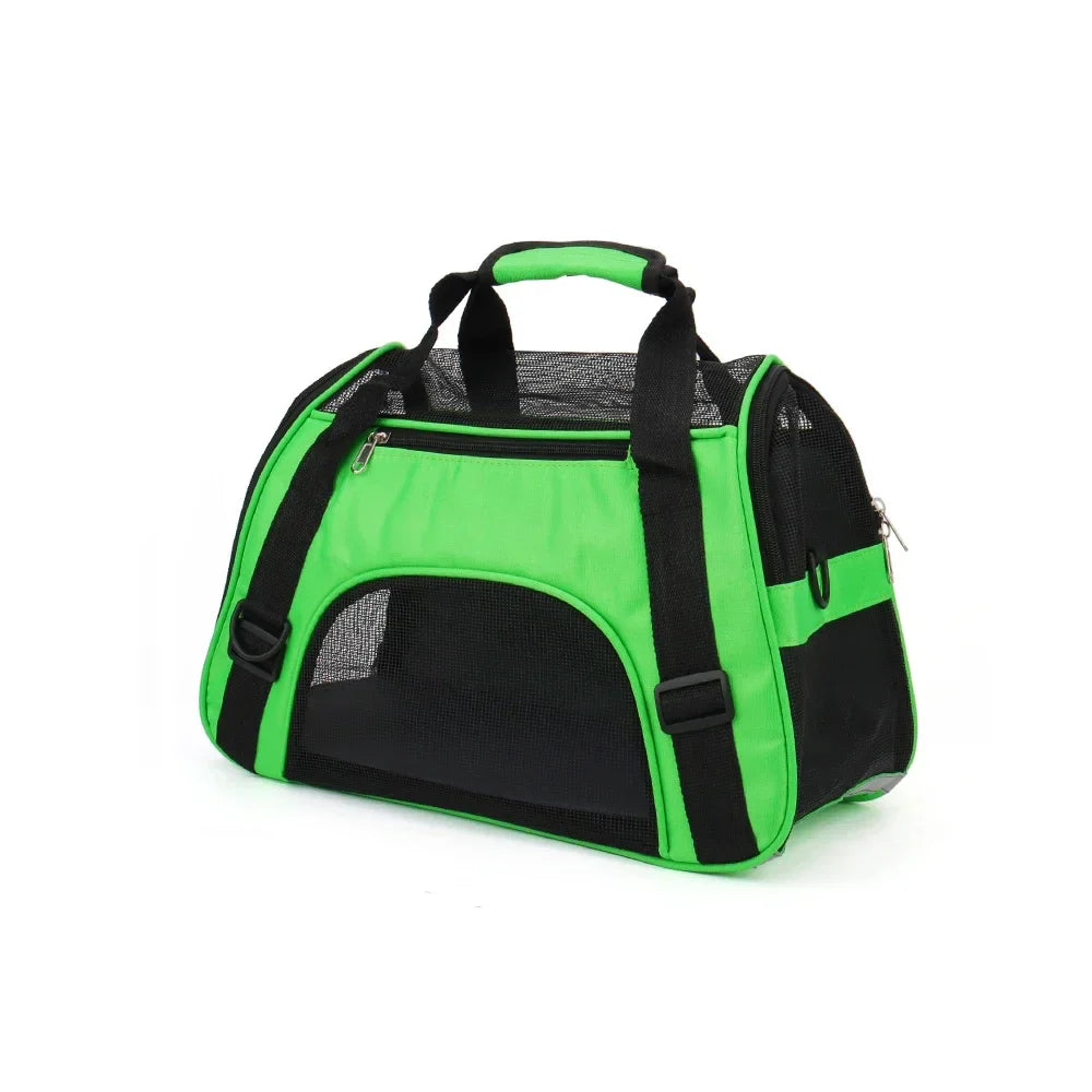 Portable Mesh Pet Carrier Bag – Breathable Foldable Travel Handbag for Small Dogs & Cats