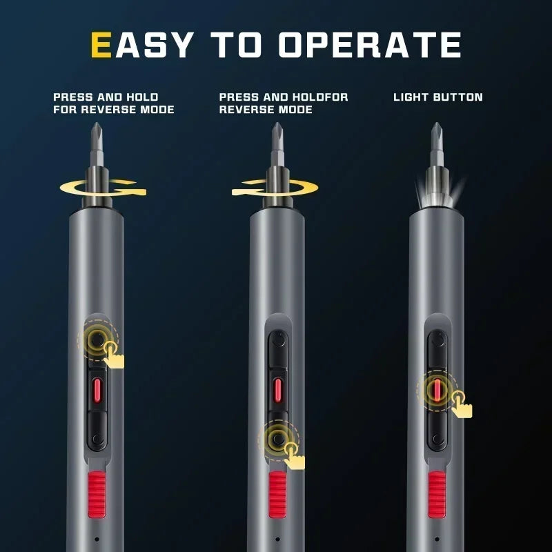 Cordless Electric Precision Screwdriver Set 29/42-in-1, 3 Torque Settings USB-C Rechargeable for Phone & Watch Repair