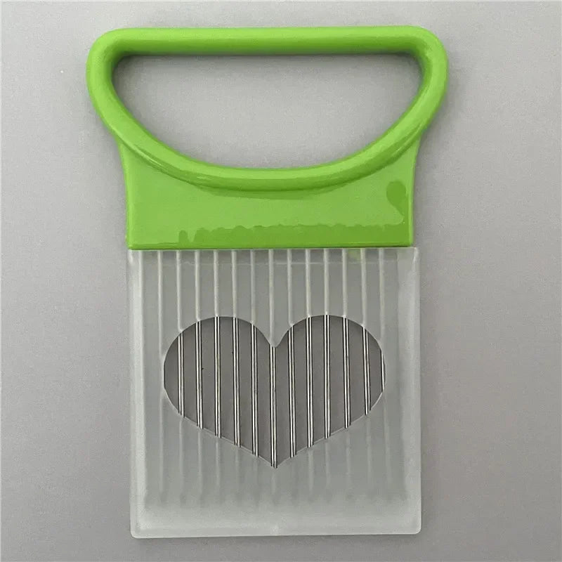 Colorful Onion Slicer with Stainless Steel Holder – Easy Vegetable & Potato Chopper
