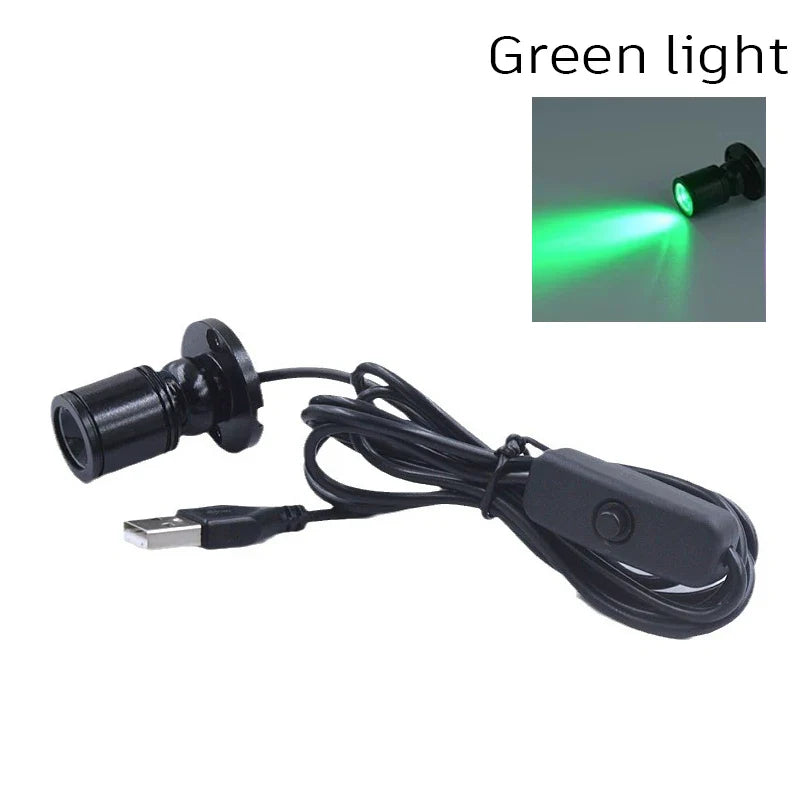 3W USB 5V LED Mini Spotlight - Surface Mount Rotatable Cabinet & Jewelry Display Light (Warm White + RGB)