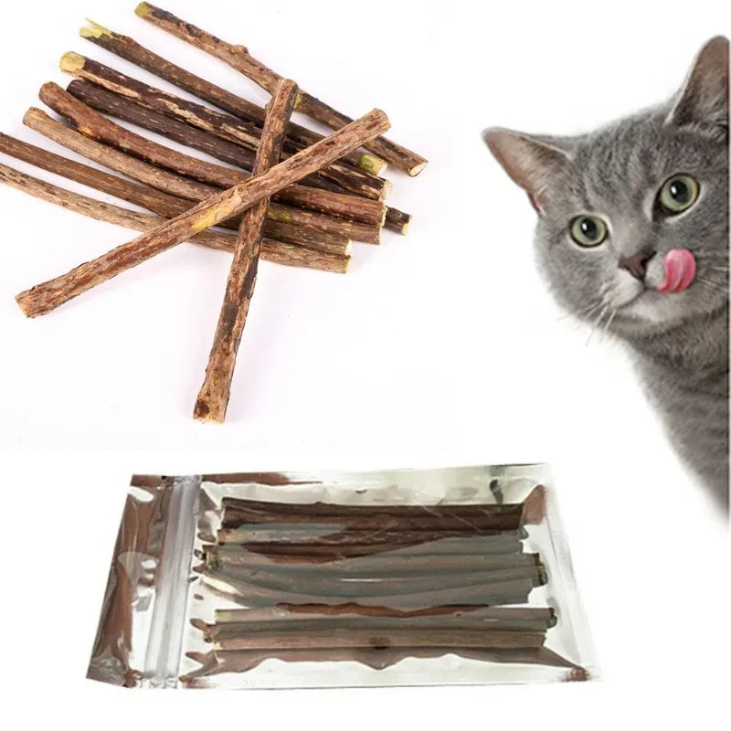 Natural Woodruff Cat Chew Sticks 20-Pack – Dental Molar Chews for Cats & Kittens
