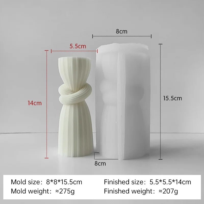 Striped Cylinder Silicone Candle Mold for DIY Pillar, Soy Wax, Plaster & Resin Crafts