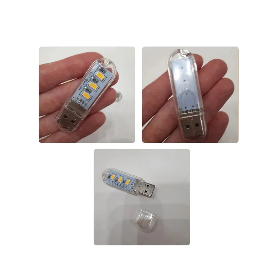 Mini USB LED Book Light – 3/8/24 LED Ultra Bright RGB Portable Reading Lamp for Power Bank, Laptop & Notebook