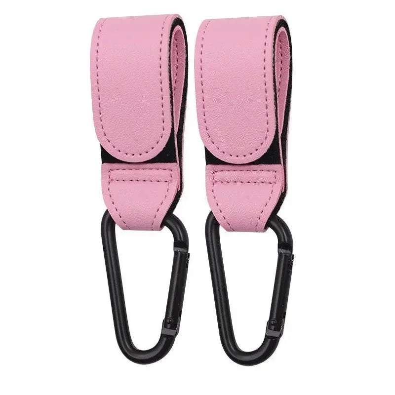 PU Leather 360° Rotating Stroller Hook - Baby Bag Pram Organizer (1 or 2-Pack)