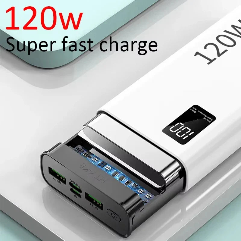 120W Portable Power Bank — 10,000 / 30,000 / 50,000mAh Fast Charging USB-C Power Bank with Digital Display for iPhone Samsung Huawei