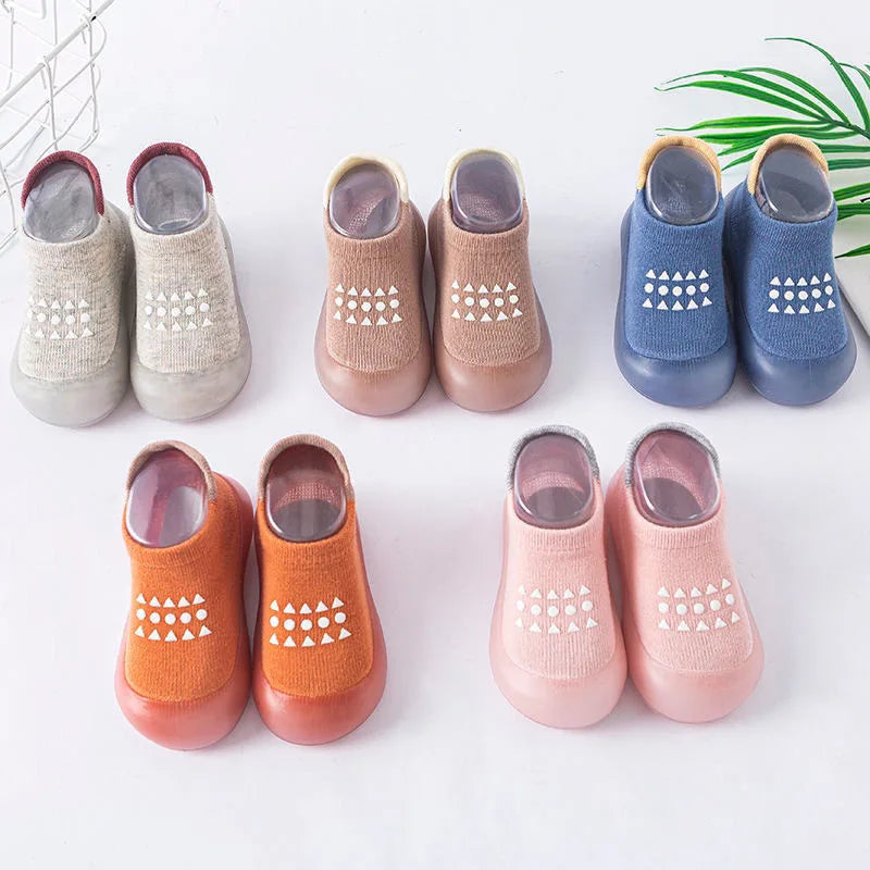 Combed Cotton Anti-Slip Breathable Soft Sole Baby First Walker Shoes Mesh Floor Socks