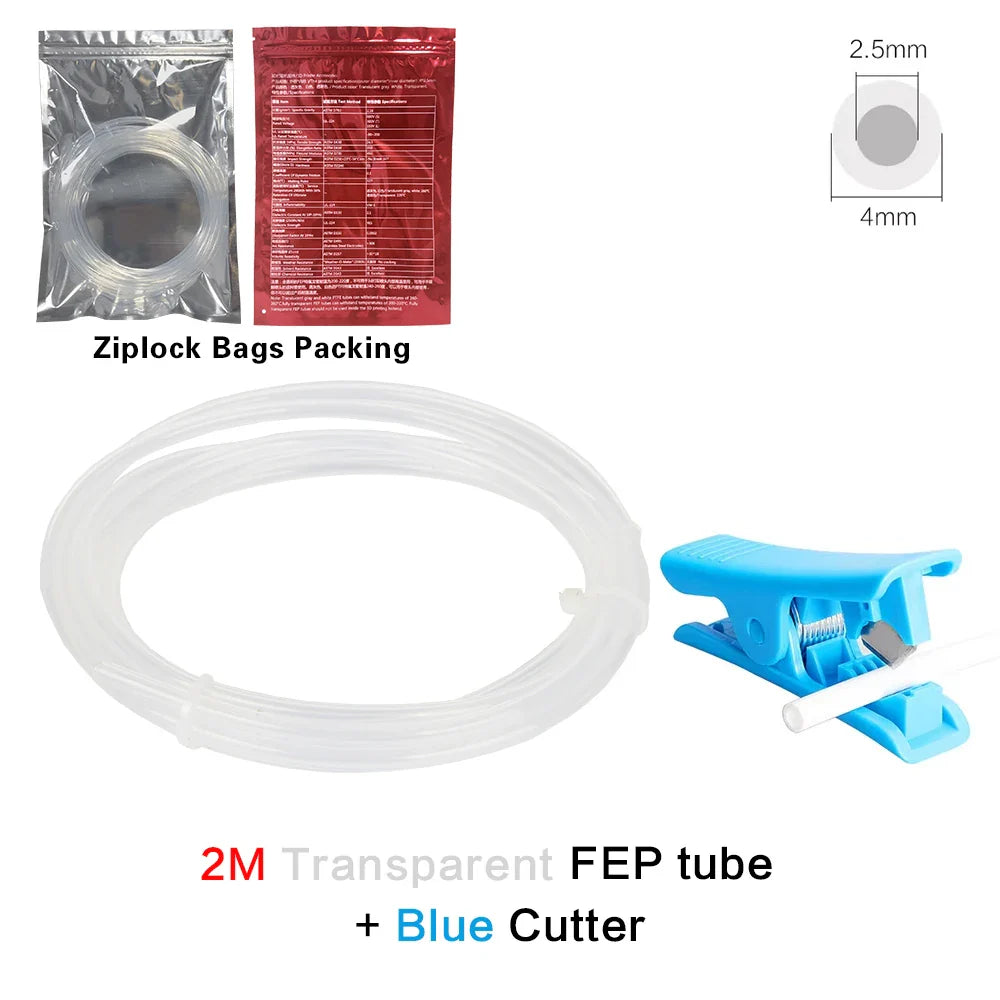 PTFE Bowden Tube for 1.75mm Filament – 2.5mm ID x 4mm OD (0.098 in x 0.157 in) Extruder Feed Tube for Mini 3D Printers