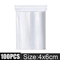 Clear Thick Resealable PE Bags – Reclosable Zip Storage Pouches for Jewelry, Food & Crafts (Sizes 4×6–12×18 cm / 1.6×2.4–4.7×7.1 in, 100–500 Pack)
