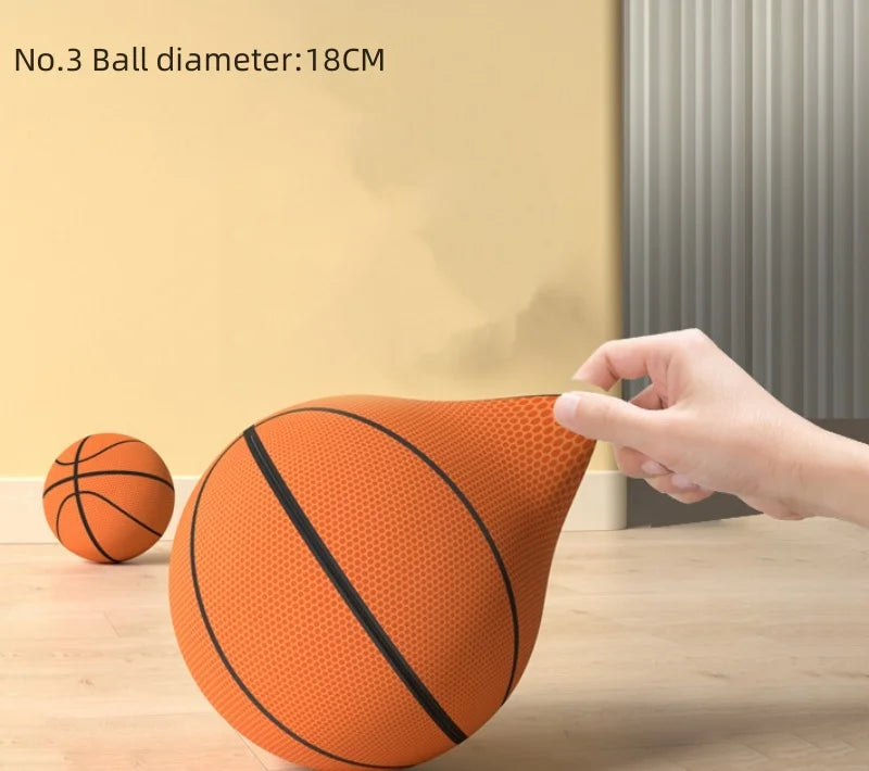 Indoor Silent Foam Basketball – Soft High-Elastic No-Noise Sports Ball for Quiet Indoor Play