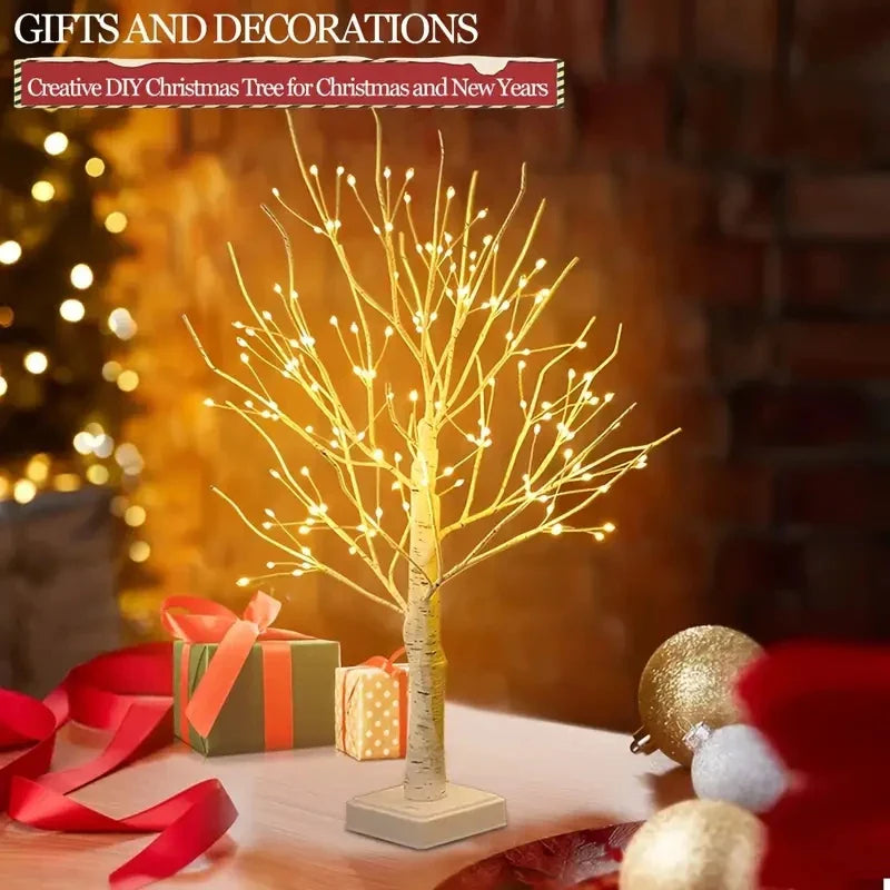 144 LED Birch Tree Light Warm White - USB & Battery Powered, 60 x 10 cm (23.6 x 3.9 in) Holiday Tabletop Decor for Christmas, Halloween, Easter