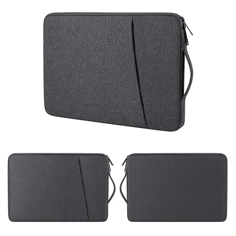 Waterproof Canvas Laptop Sleeve 13-15.6 inch (33-39.6 cm) Padded Zipper Notebook Case Slim Portable Handbag
