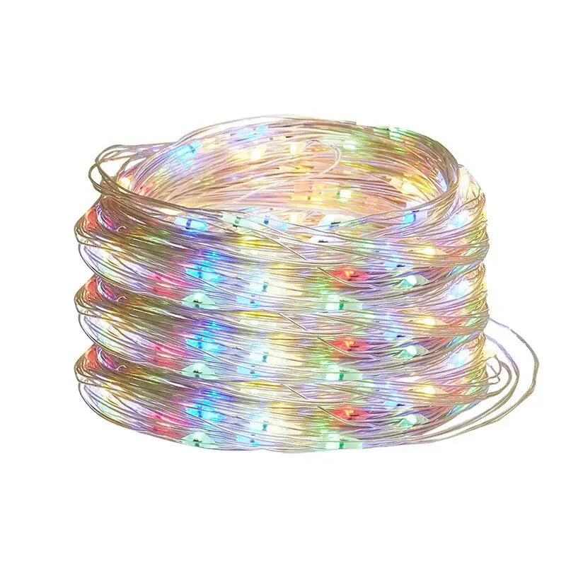 USB 5M (16.4 ft) Silver Wire Fairy Lights – 50 LED Waterproof USB String Lights for Christmas Wedding Party