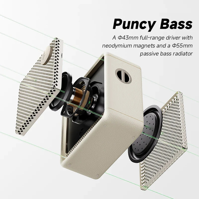 Portable Bluetooth Speaker – IP67 Waterproof, 6W Deep Bass, Ambient Light, Built-in Mic, Bluetooth 5.4, 15-Hour Battery