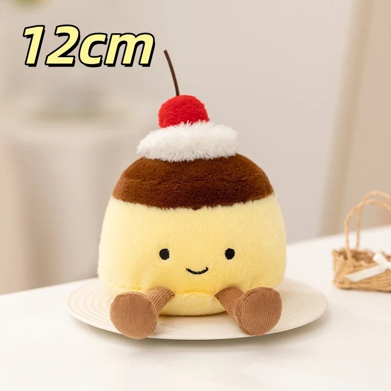 Kawaii Dessert Plush Toy 7 in (18 cm) Pudding Cake Cookie Palmier Stuffed Doll Cute Soft Plushie Gift for Girls
