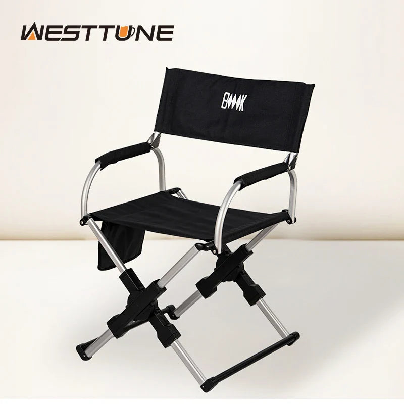 Foldable Director Camping Chair – Portable Aluminum Alloy Beach, Fishing & Picnic Seat