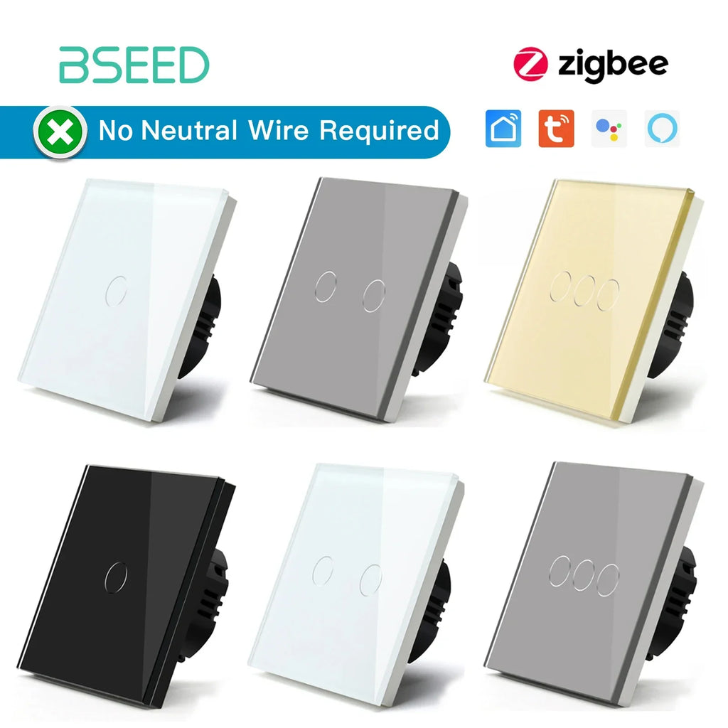 Smart Zigbee Touch Light Switch – 1/2/3-Gang 1-Way | Tuya/Smart Life Compatible, Google Home & Alexa