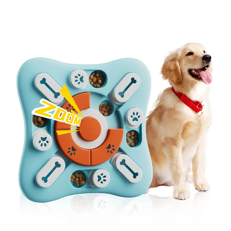 Interactive Dog Squeak Puzzle Toy with Treat Dispenser – Memory Training Slow Feeder, Dishwasher-Safe Plastic