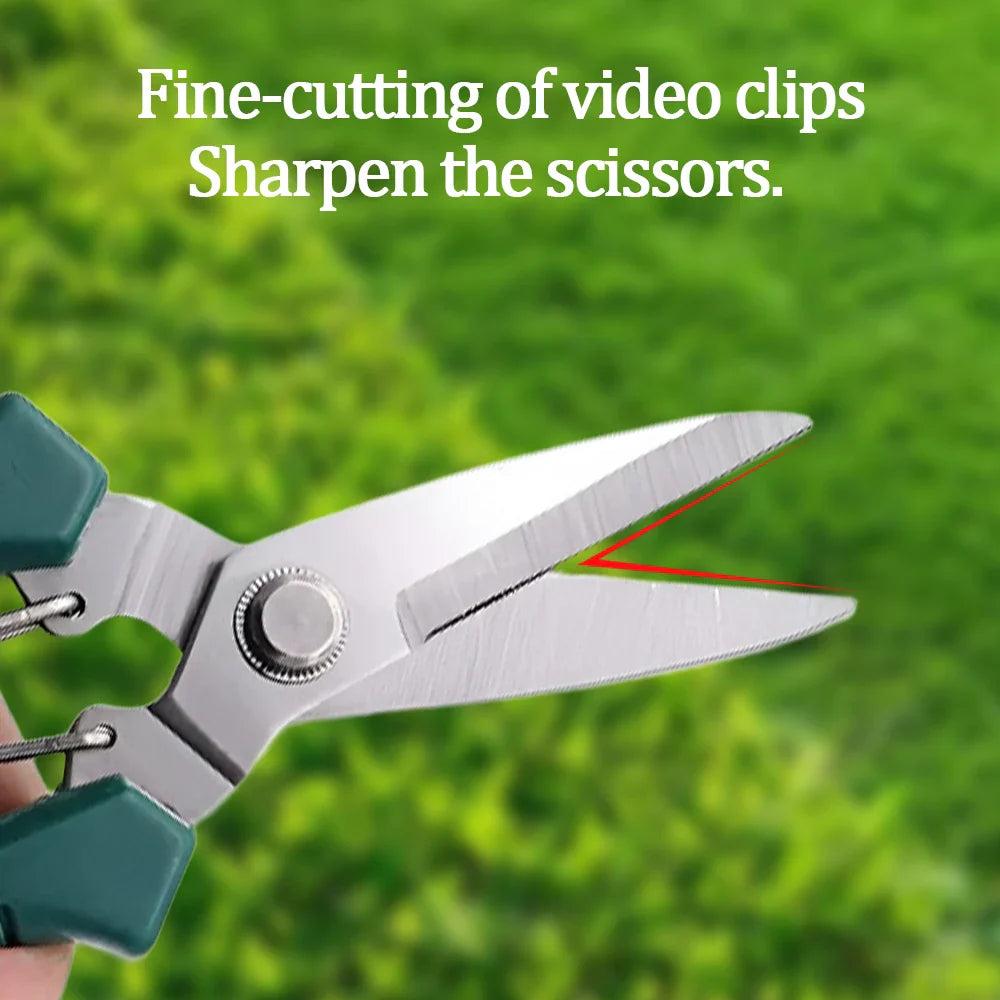 190mm (7.5 in) Straight Pruning Shears Stainless Steel Non-Slip Handle Garden Scissors for Bonsai & Fruit Trees