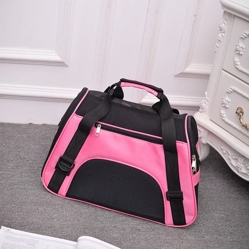 Foldable Breathable Mesh Pet Carrier – Portable Shoulder Bag & Backpack for Cats & Dogs (S/M/L)