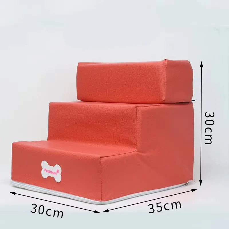 3-Step Pet Stairs for Small Dogs and Cats - Removable Washable Non-Slip Ramp Ladder