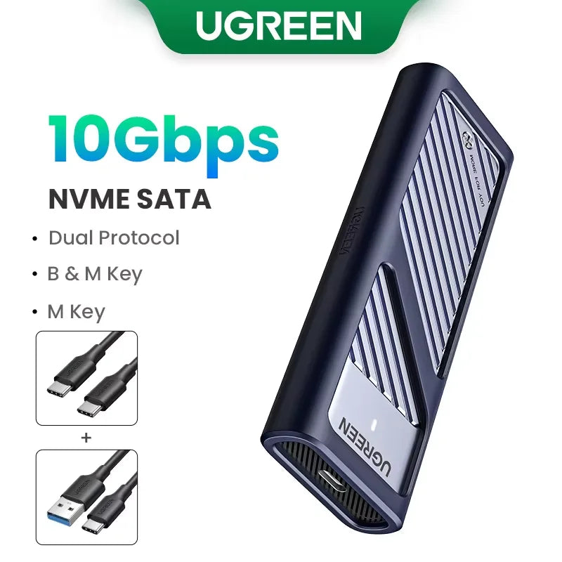M.2 NVMe & SATA SSD Enclosure USB-C 20Gbps (USB 3.2 Gen2x2) — Supports 2230/2242/2260/2280 M & B+M Keys, Up to 8TB