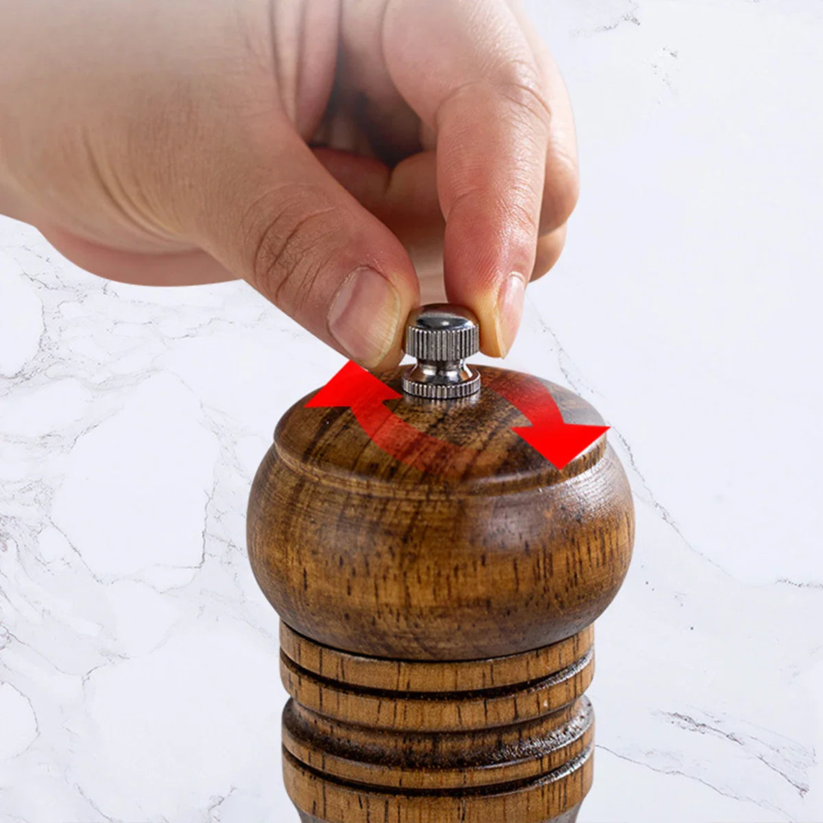 Oak Wood Manual Pepper Grinder – 5-inch (12.7 cm), 8-inch (20.3 cm), 10-inch (25.4 cm) Salt & Pepper Mill, Manual Spice Grinder