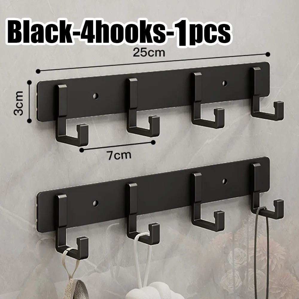 Heavy-Duty Adhesive Wall-Mounted Towel and Clothes Hook - No-Drill Stainless Steel Multi-Hook for Bathroom and Kitchen