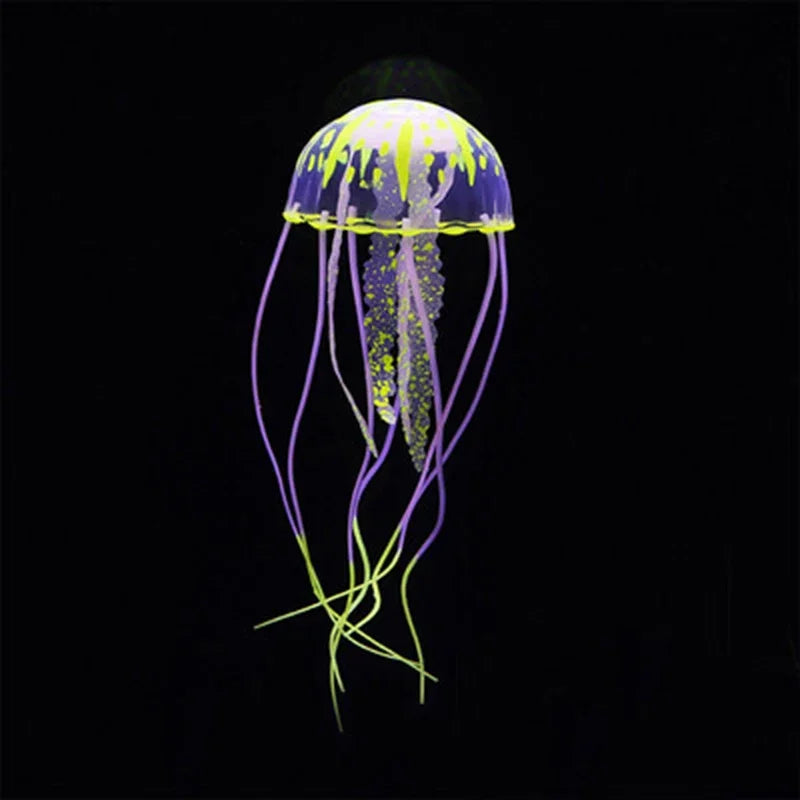 Artificial Glowing Jellyfish Aquarium Ornament Luminous Swimming Fish Tank Decoration