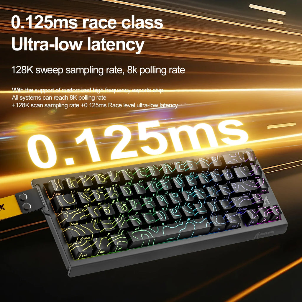 Magnetic 68-Key Wired Mechanical Gaming Keyboard – Hot-Swap PBT Keycaps, RGB Backlight, 8000Hz Polling, 0.125ms Response