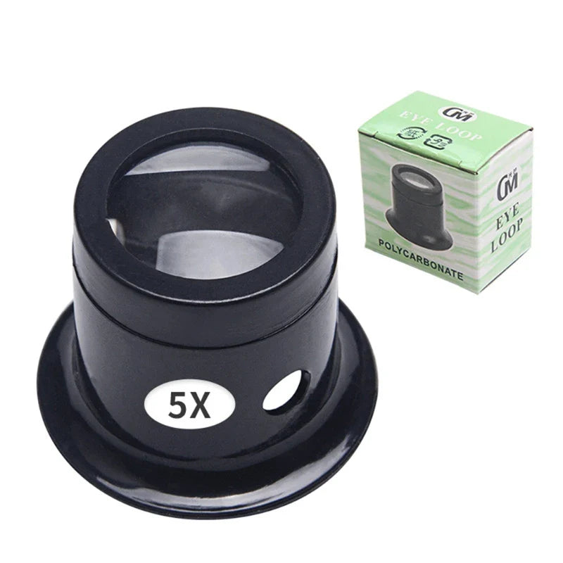 Watchmaker Loupe Magnifier — 3X 5X 10X 15X 20X Jeweler Magnifying Glass for Watches, Jewelry, Coins & Stamps